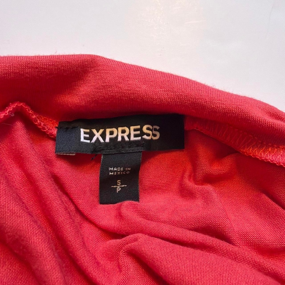 Express Coral Sleeveless Mock Neck Blouse Top Small Y2K Minimalist Boho - Picture 4 of 5